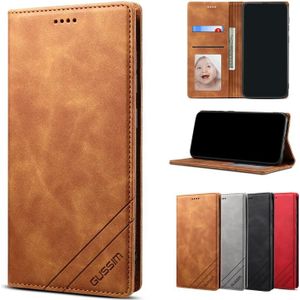 GUSSIM GS-001 Business Style Horizontal Flip Skin Feel PU Leather Case with Holder & Card Slots & Wallet & Photo Frame For iPhone SE 2020 / 8 / 7(Brown)