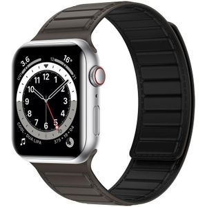 Magnetische siliconen horlogeband voor Apple Watch Ultra 49 mm (bruin zwart)