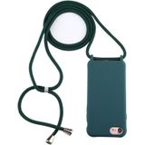 For iPhone 8 / 7 Candy Color TPU Protective Case with Lanyard(Dark Green)