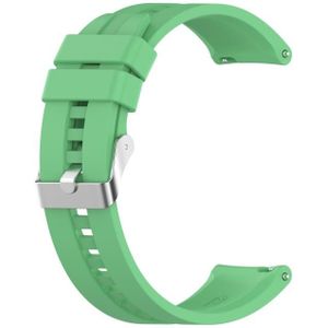 For Amazfit GTS 2e / GTS 2 20mm Silicone Replacement Strap Watchband with Silver Buckle(Mint Green)