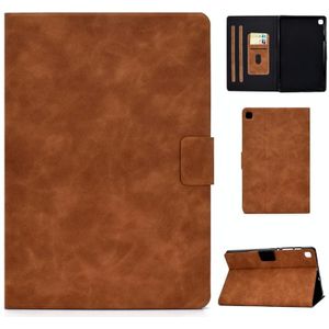 For Samsung Galaxy Tab S6 Lite P610/P615 Cowhide Texture Horizontal Flip Leather Case with Holder & Card Slots & Sleep / Wake-up Function(Brown)