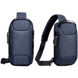 WEIXIER 9529 Chest Bag Men Canvas Casual Anti-theft One-Shoulder Bag(Blue)