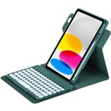 Voor iPad 10e generatie 10.9 2022 ronde knop 360 graden draaibare Bluetooth-toetsenbord lederen hoes