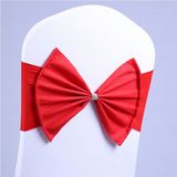 Spandex Chair Sash fit all chair Wedding Chair Sashes Bow Elastic Chair Ribbon Back Tie Bands for Wedding Party Ceremony Banquet(Red)