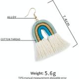 2 Pairs Personalized Tassel Bohemian Earrings Hand-Woven Retro Earrings(Yellow Colorful )