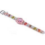 JNEW A335-20082 Kinderen Cartoon 3D Vlinder Waterdichte Tijd Cognitieve Siliconen Jelly Strap Quartz horloge (los poederwitje)