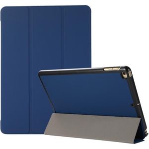3-folding Skin Texture Horizontal Flip TPU + PU Leather Case with Holder For iPad 9.7 (2018) / 9.7 (2017) / air / air2(Navy Blue)