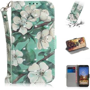 3D Painting Watercolor Flower Pattern Coloured Drawing Horizontal Flip Leather Case for Google Pixel 3a XL  with Holder & Card Slots & Wallet