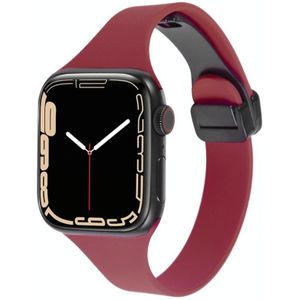 Voor Apple Watch 7 41 mm slanke siliconen horlogeband met magnetische gesp