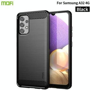 For Samsung Galaxy A32 4G(EU Version) MOFI Gentleness Series Brushed Texture Carbon Fiber Soft TPU Case(Black)