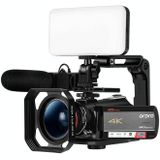 ORDRO AC5 4K HD Night Vision WiFi 12X Optical Zoom Digital Video DV Camera Camcorder  Style:Standard+  Microphone + Fill Light(Black)