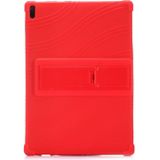 For Lenovo Tab E10 Tablet PC Silicone Protective Case with Invisible Bracket(Red)