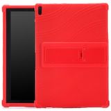 For Lenovo Tab E10 Tablet PC Silicone Protective Case with Invisible Bracket(Red)