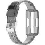 Voor Fitbit Ace 2 Transparante siliconen geïntegreerde horlogeband (transparant zwart)