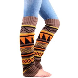 Winter Camouflage Bohemian Thickening Wool Pile Socks Lady Knee-high Thermal Boot Cover(Khaki)