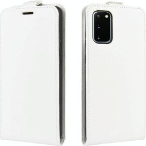 For Samsung Galaxy S20 FE 4G/5G R64 Texture Single Vertical Flip Leather Protective Case with Card Slots & Photo Frame(White)