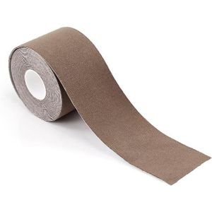 2 PCS Chest Stickers Sports Tape Muscle Stickers Elastic Fabric Nipple Stickers  Specification: 5cm x 5m(Brown Skin Color)