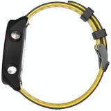 22mm For Garmin Vivoactive 4 / Venu 2 Universal Two-color Silicone Replacement Strap Watchband(Black Yellow)