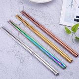 1 Pair Stainless Steel Tableware Colorful Reusable Metal Chopsticks Dishware  Length?23cm(Rose Gold)