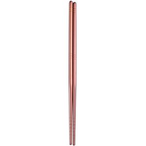 1 Pair Stainless Steel Tableware Colorful Reusable Metal Chopsticks Dishware  Length?23cm(Rose Gold)