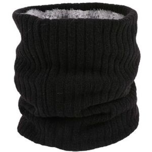 Autumn and Winter Outdoor Cycling Plus Velvet Knitted Warm Windproof Scarf(Black)