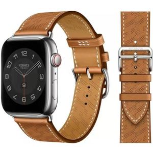 Voor Apple Watch Ultra 49 mm / serie 8 & 7 45 mm / SE 2 & 6 & SE & 5 & 4 44 mm / 3 & 2 & 1 42 mm microporeuze lederen band