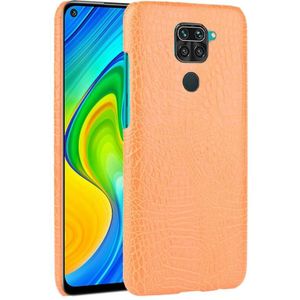 Voor Xiaomi Redmi Note 9 / Redmi 10X 4G Schokbestendige Krokodiltextuur PC + PU Case(Oranje)