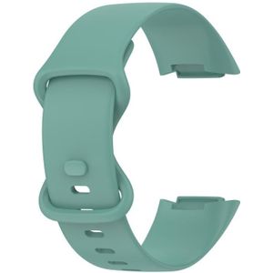 Voor Fitbit Charge 5 Monochromatische silicagel om horlogeband te vervangen Afmeting: klein formaat (pine naald groen)