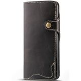 For Galaxy S8 Denior Oil Wax Cowhide Magnetic Button Horizontal Flip Leather Case with Card Slots & Wallet(Black)