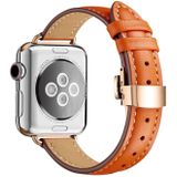 Slimmende vlindergesplaarworkband voor Apple Watch Series 7 41 mm / 6 & SE & 5 & 4 40mm / 3 & 2 & 1 38 mm (oranje roségoud)