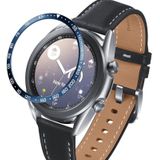 For Samsung Galaxy Watch 3 41mm Smart Watch Steel Bezel Ring  E Version(Blue Ring White Letter)