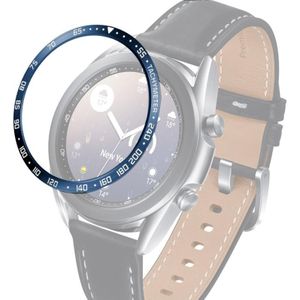 For Samsung Galaxy Watch 3 41mm Smart Watch Steel Bezel Ring  E Version(Blue Ring White Letter)