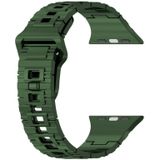 Voor Apple Watch 2 38 mm vierkante gesp pantserstijl siliconen horlogeband (plating groen)