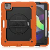 Shockproof Colorful Silicone + PC Protective Case with Holder & Shoulder Strap & Hand Strap & Pen Slot For iPad Air (2020) 10.9 (Orange)
