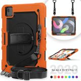 Shockproof Colorful Silicone + PC Protective Case with Holder & Shoulder Strap & Hand Strap & Pen Slot For iPad Air (2020) 10.9 (Orange)