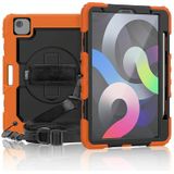 Shockproof Colorful Silicone + PC Protective Case with Holder & Shoulder Strap & Hand Strap & Pen Slot For iPad Air (2020) 10.9 (Orange)