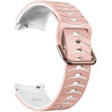Voor Samsung Galaxy Watch 5 40 mm gebogen textuur siliconen horlogeband (roze + wit)