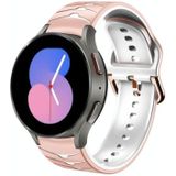 Voor Samsung Galaxy Watch 5 40 mm gebogen textuur siliconen horlogeband (roze + wit)