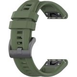 For Garmin Fenix 6S Pro 20mm Silicone Solid Color Watch Band(Dark Green)