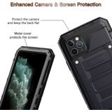 For iPhone 11 Pro Max Dustproof Shockproof Waterproof Silicone + Metal Protective Case(Black)