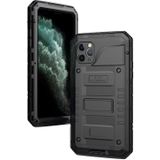 For iPhone 11 Pro Max Dustproof Shockproof Waterproof Silicone + Metal Protective Case(Black)