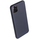 For iPhone 11 Pro QIALINO Shockproof Top-grain Leather Protective Case(Royal Blue)