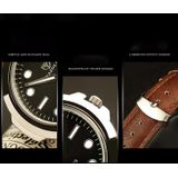 YAZOLE 372 Men Sports Watch Luminous Simple Quartz Watch(Green Tray Brown Belt)