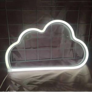 Neon LED Modellering Lamp Decoratie Nachtlampje  Voeding: Batterij of USB (White Cloud)