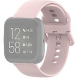 18mm Color Buckle Silicone Wrist Strap Watch Band for Fitbit Versa 2 / Versa / Versa Lite / Blaze(Pink)