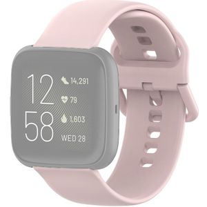 18mm Color Buckle Silicone Wrist Strap Watch Band for Fitbit Versa 2 / Versa / Versa Lite / Blaze(Pink)