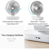 D77 4W Micro USB & USB-C / Type-C Rechargeable Portable Four-speed Adjustable Automatic Head Shaking Desktop Fan(Pink)