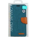 For Samsung Galaxy S21+ 5G GOOSPERY CANVAS DIARY Canvas Texture Horizontal Flip PU Leather Case with Holder & Card Slots & Wallet(Green)