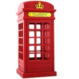 Retro Telephone Booth Shape Warm Light LED Lamp  Rechargeable Touch Control Bedroom Bedside Table Lamp