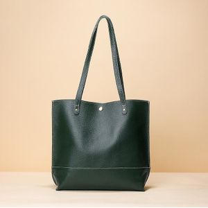 XKBN09 Genuine Leather Shoulder Bag Tote Bag for Ladies(Dark Green)